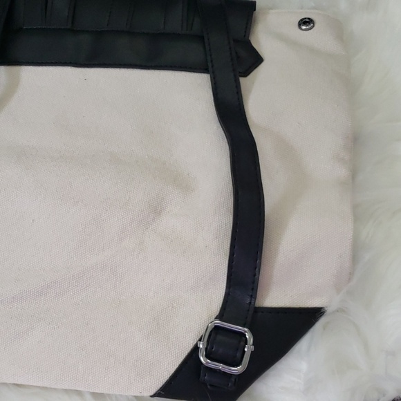 Deux Lux canvas black and cream Demi backpack NWOT main image 4